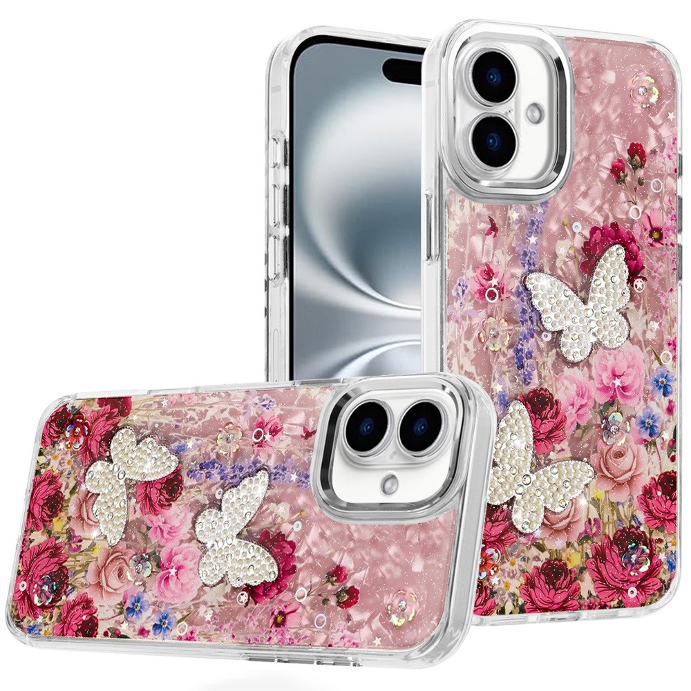 For iPhone 6 6." Epoxy Glitter Butterfly Case with HQ Metal Buttons - Bild 19 von 24