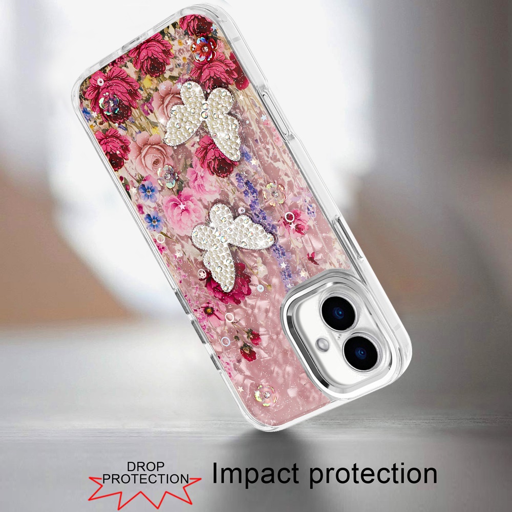 For iPhone 6 6." Epoxy Glitter Butterfly Case with HQ Metal Buttons - Bild 21 von 24