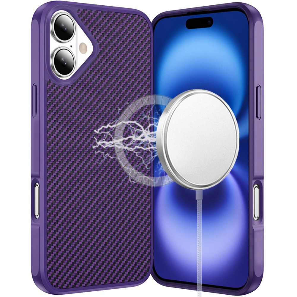 For iPhone 17 Carbon Fiber Magnetic Ring Case - , 2.0mm Thick - Bild 2 von 12