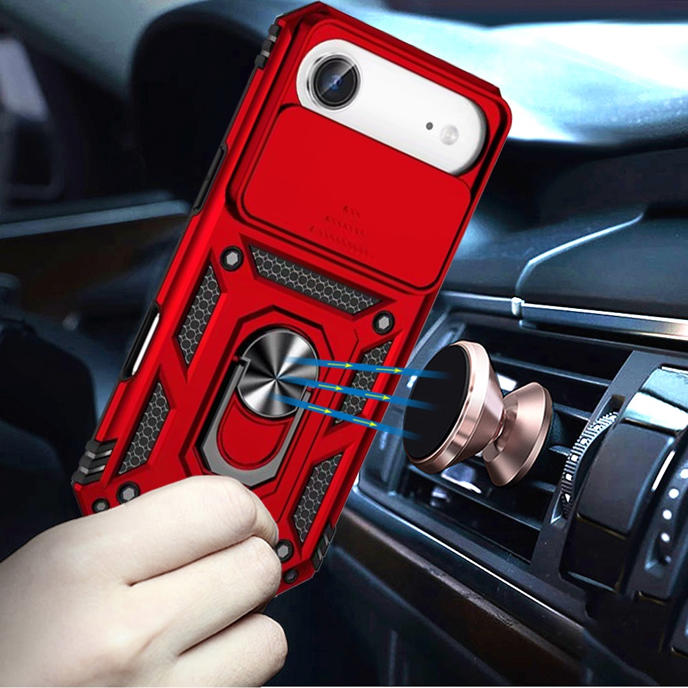 For iPhone 17 Air: Magnetic Ring Stand Protective Case -  - Bild 5 von 9