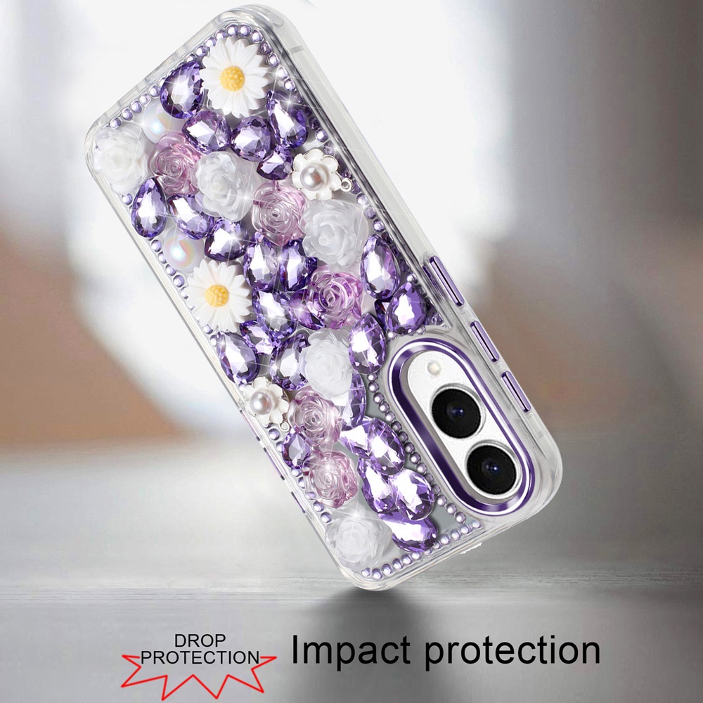 For Samsung Galaxy S25 Edge Full Bling Floral Glitter Case -  - Bild 14 von 18