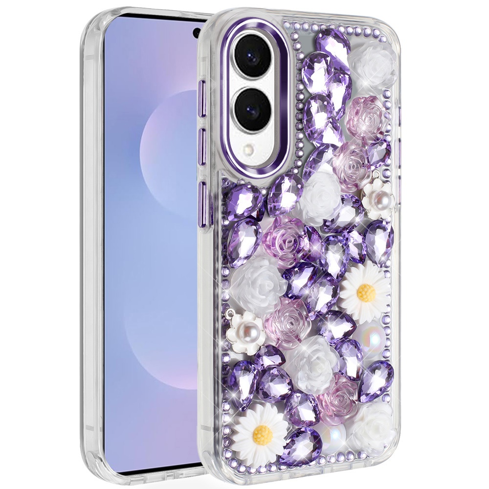 For Samsung Galaxy S25 Edge Full Bling Floral Glitter Case -  - Bild 15 von 18