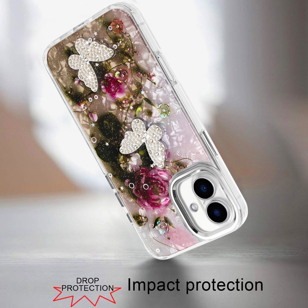 For iPhone 6 6." Epoxy Glitter Butterfly Case with HQ Metal Buttons - Bild 7 von 24
