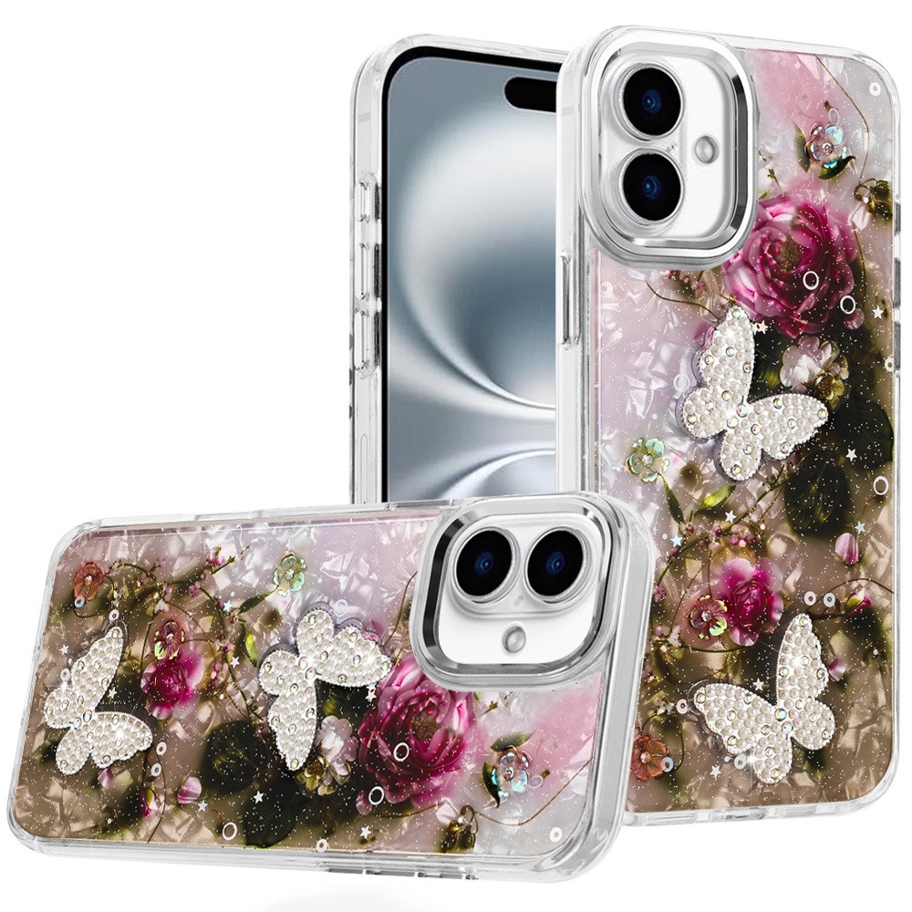 For iPhone 6 6." Epoxy Glitter Butterfly Case with HQ Metal Buttons - Bild 9 von 24