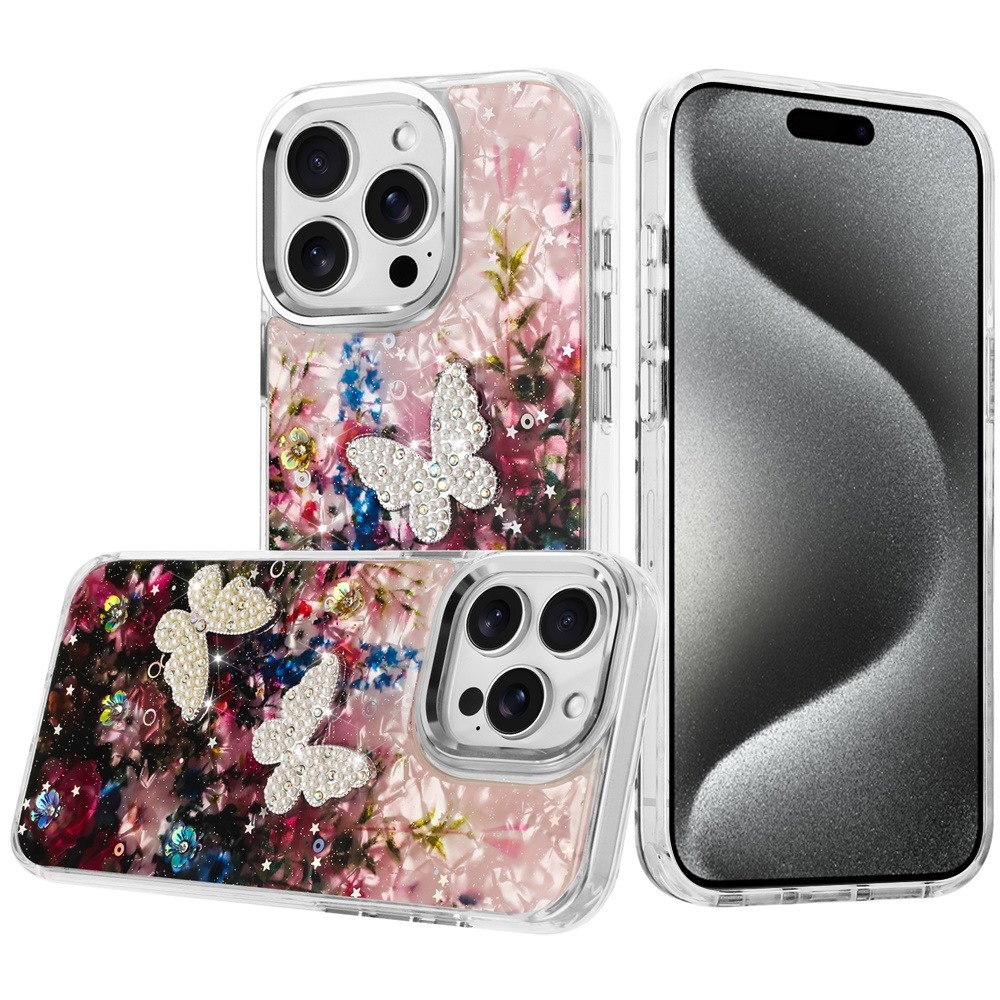 For iP5 Pro Max Glitter Butterfly Case with Metal Buttons - Hybrid Design - Picture 19 of 24