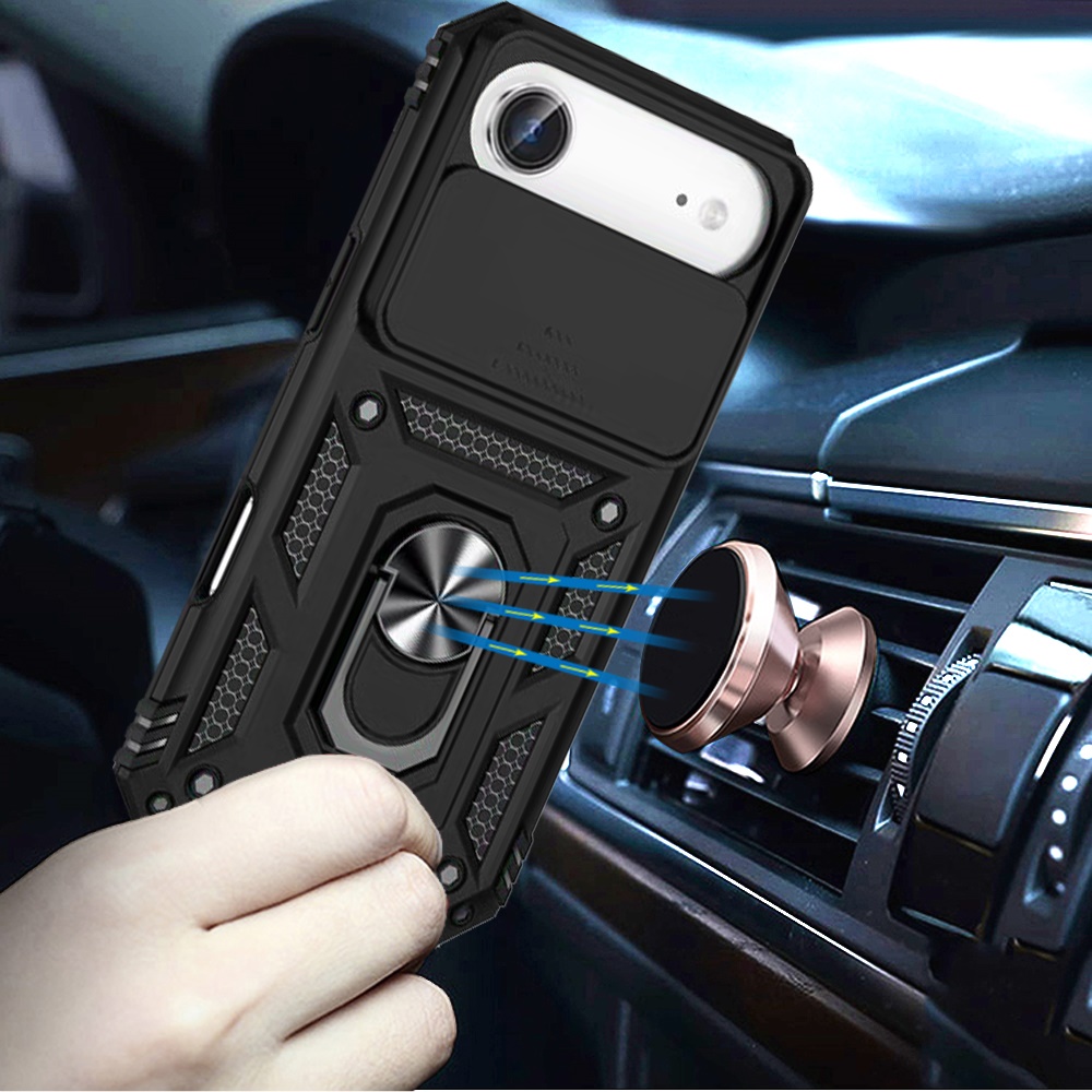 For iPhone 17 Air: Magnetic Ring Stand Protective Case -  - Bild 8 von 9
