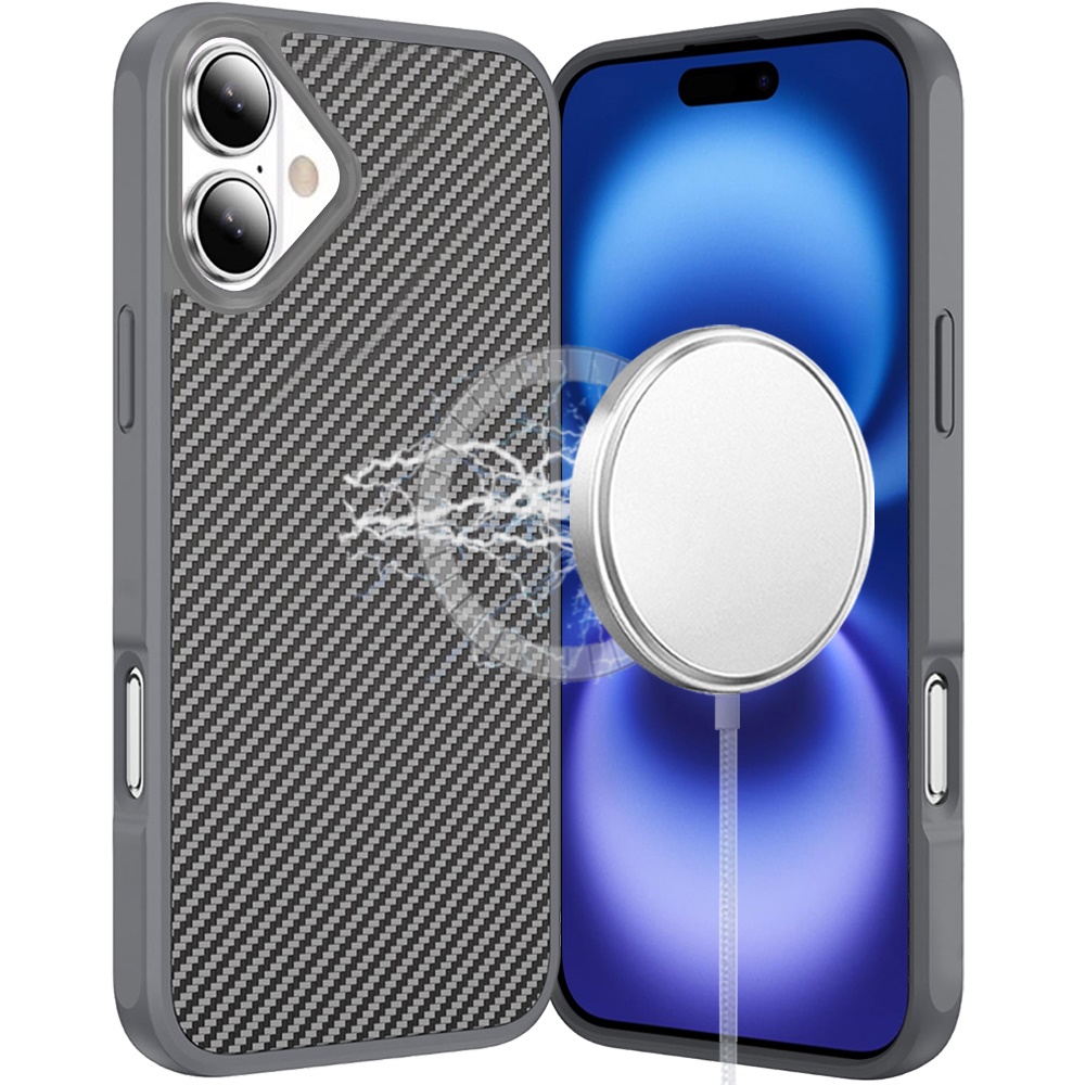 For iPhone 17 Carbon Fiber Magnetic Ring Case - , 2.0mm Thick - Bild 8 von 12
