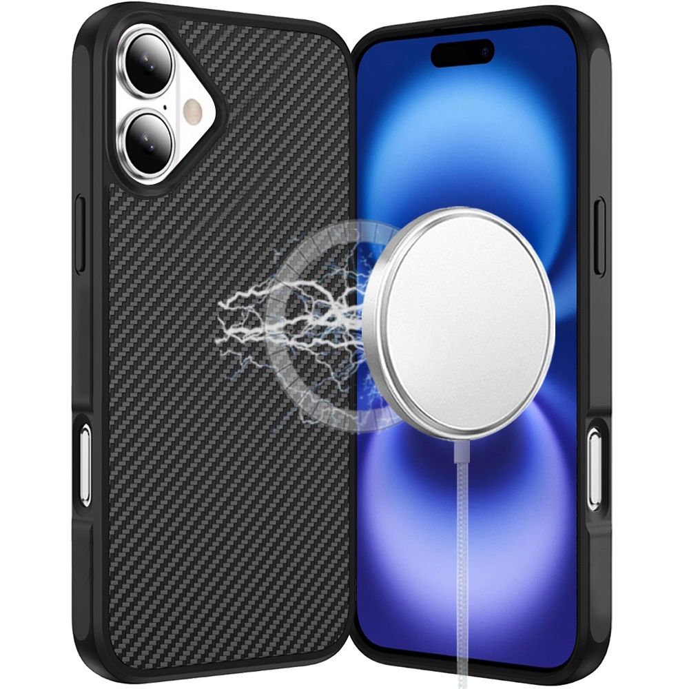 For iPhone 17 Carbon Fiber Magnetic Ring Case - , 2.0mm Thick - Bild 4 von 12