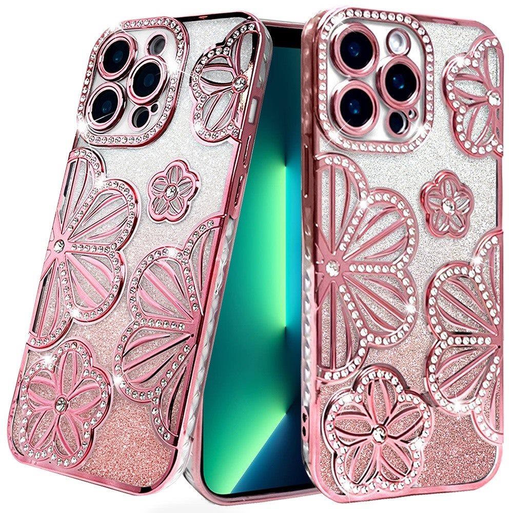 Custodia TPU per iPhone 13 Pro Max Glitter Floreale -  - Foto 5 di 20