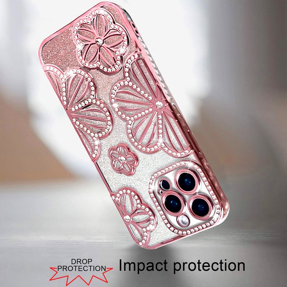 Custodia TPU per iPhone 13 Pro Max Glitter Floreale -  - Foto 7 di 20