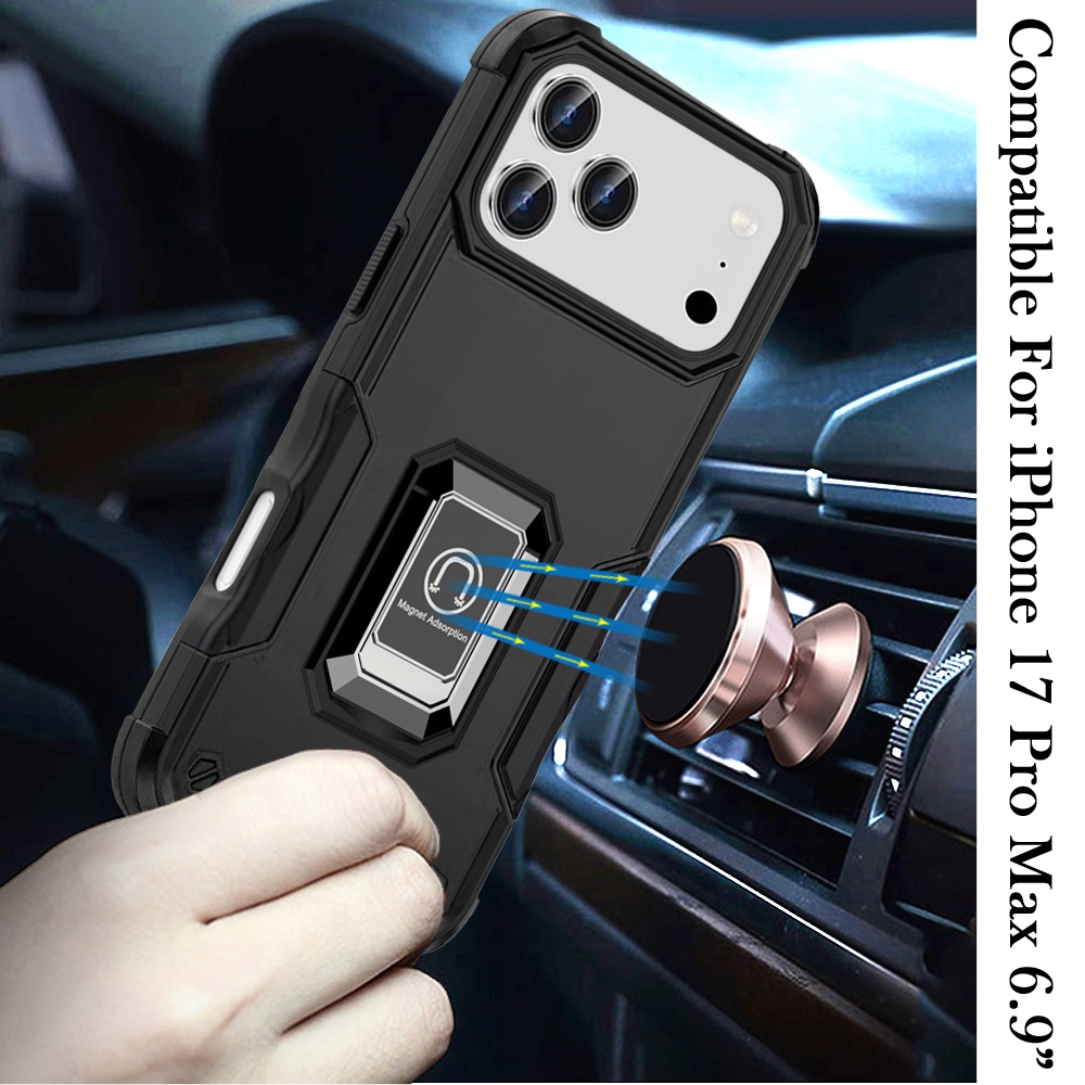 Für iPhone 17 Pro Max OPTIMUM Magnet Ring Ständer Hybrid Case Hülle - - Bild 7 von 15
