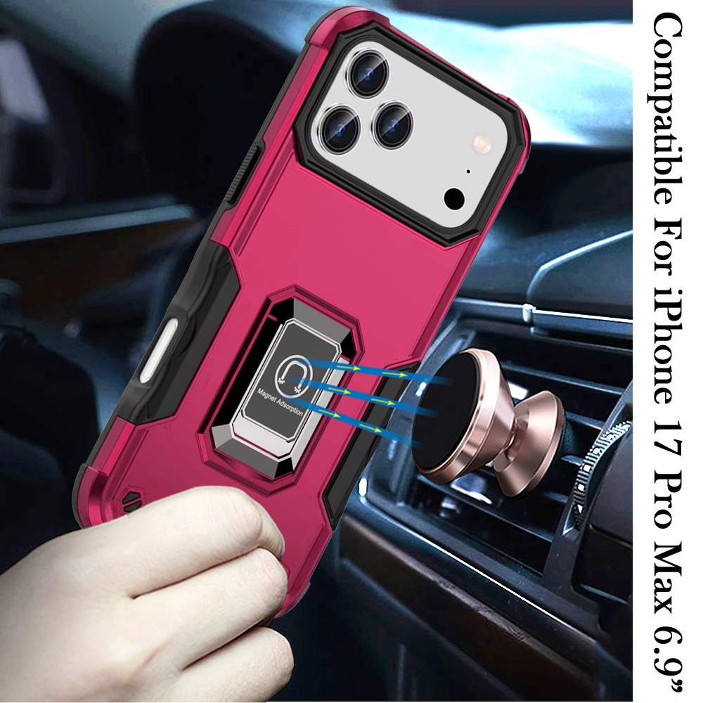 Für iPhone 17 Pro Max OPTIMUM Magnet Ring Ständer Hybrid Case Hülle - - Bild 10 von 15