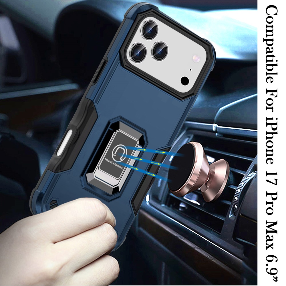Für iPhone 17 Pro Max OPTIMUM Magnet Ring Ständer Hybrid Case Hülle - - Bild 13 von 15