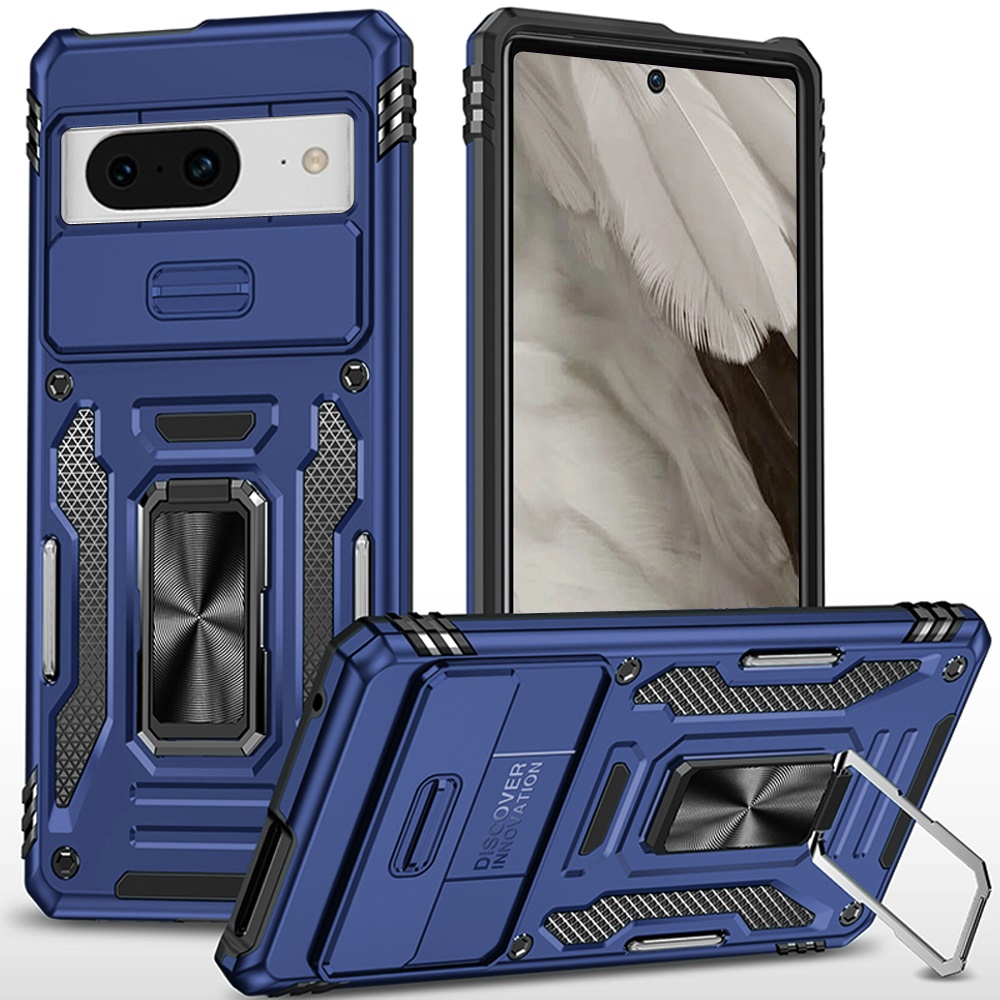 For Google Pixel 8 5G Tough Metal Ring Hybrid Case Cover - - Picture 7 of 10
