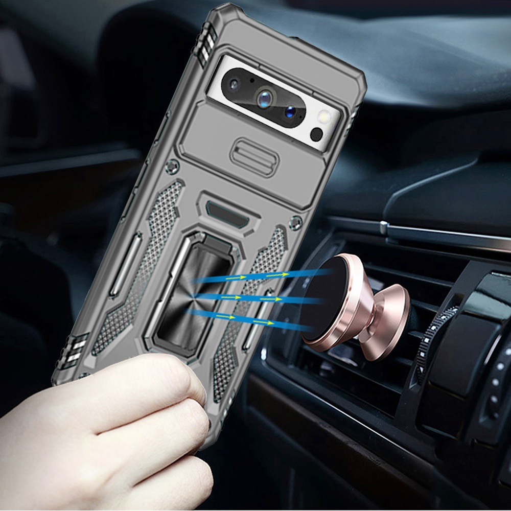 For Google Pixel 9 Tough Metal Ring Movable Camera Case Cover - - Picture 8 of 16