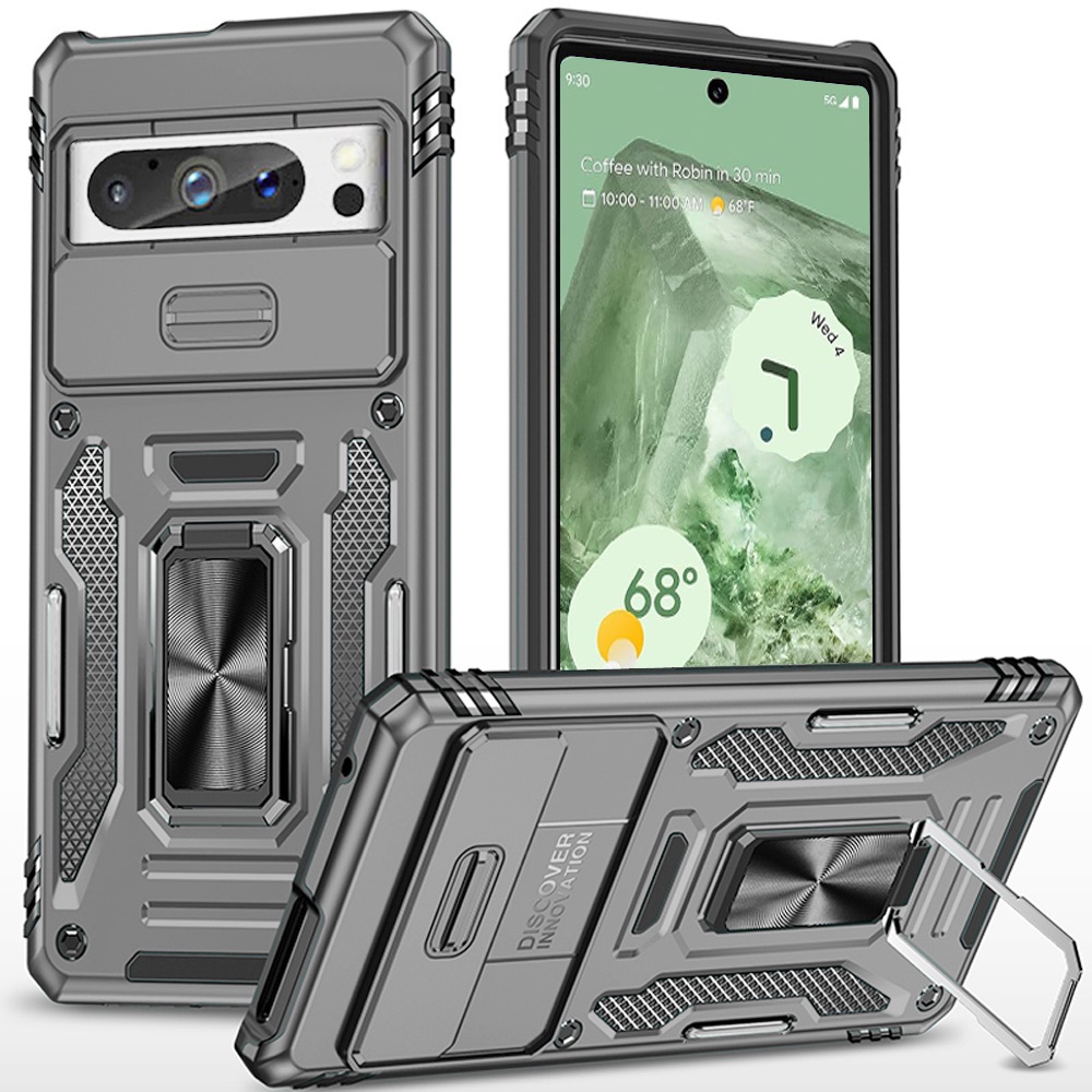 For Google Pixel 9 Tough Metal Ring Movable Camera Case Cover - - Picture 10 of 16