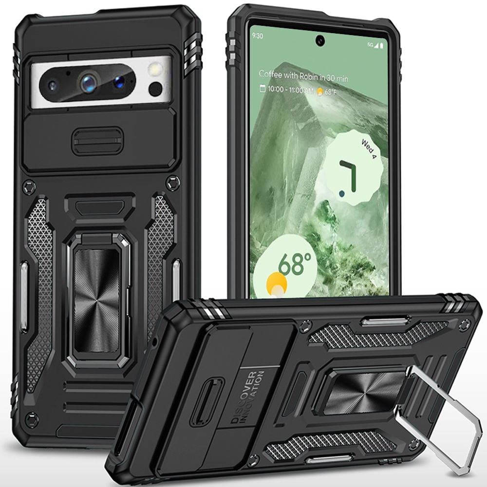 For Google Pixel 9 Tough Metal Ring Movable Camera Case Cover - - Picture 7 of 16