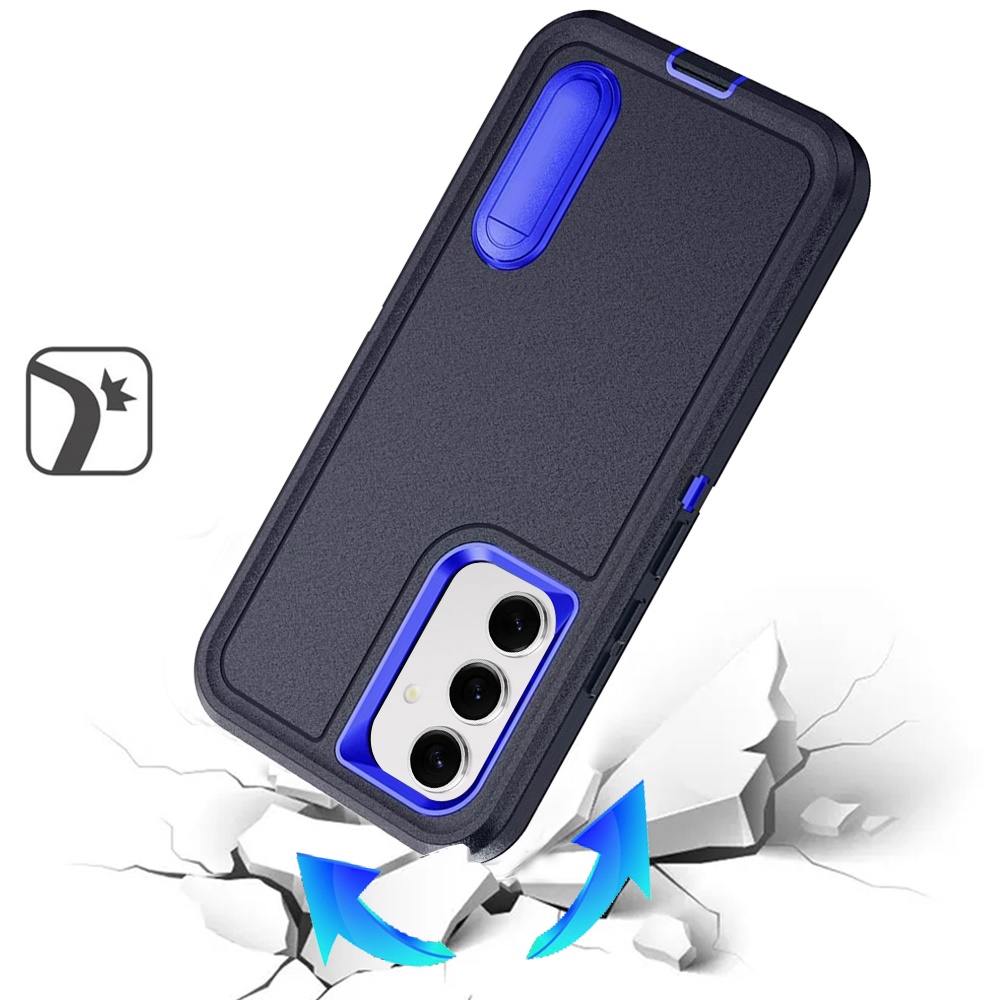 For Samsung Galaxy A26 Tough Hybrid 3-in-1 Case with Stand - Black/Black - Picture 5 of 12