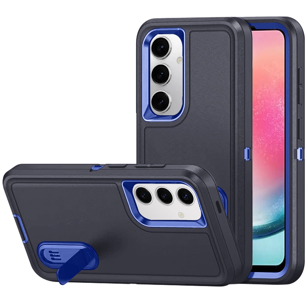 For Samsung Galaxy A26 Tough Hybrid 3-in-1 Case with Stand - Black/Black - Picture 7 of 12