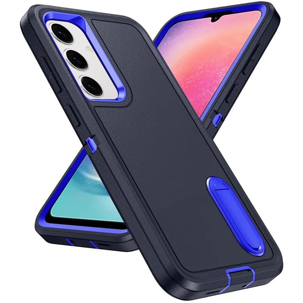 For Samsung Galaxy A26 Tough Hybrid 3-in-1 Case with Stand - Black/Black - Picture 8 of 12