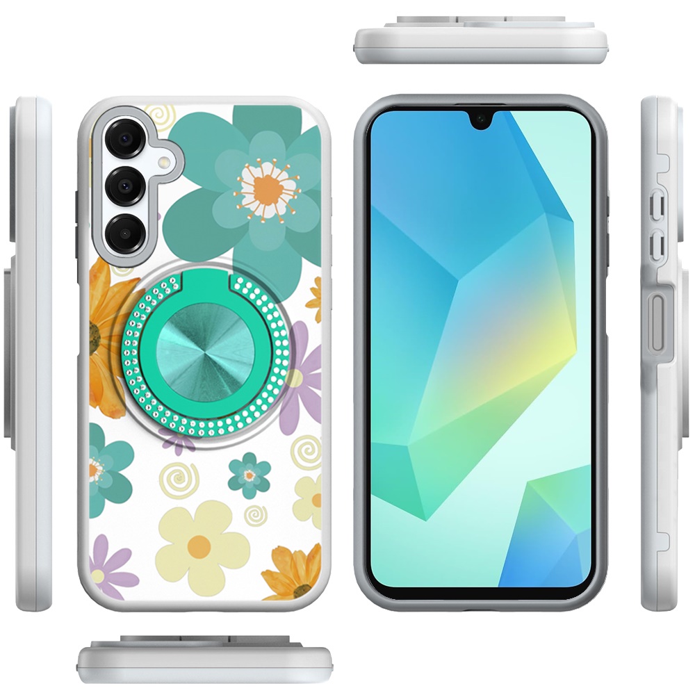 for Samsung A16 5G Metal Diamond CD Pattern Hybrid Case with