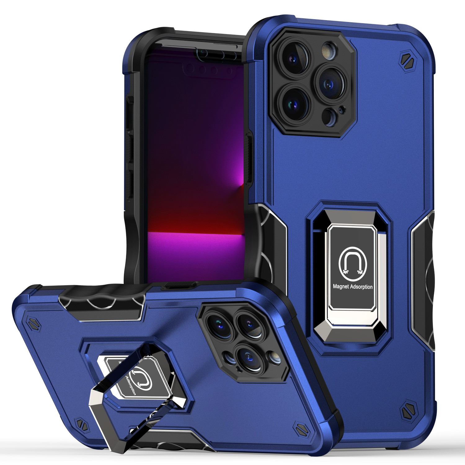 Funda híbrida con soporte de anillo magnético OPTIMUM para iPhone 15 Pro - - Imagen 10 de 17