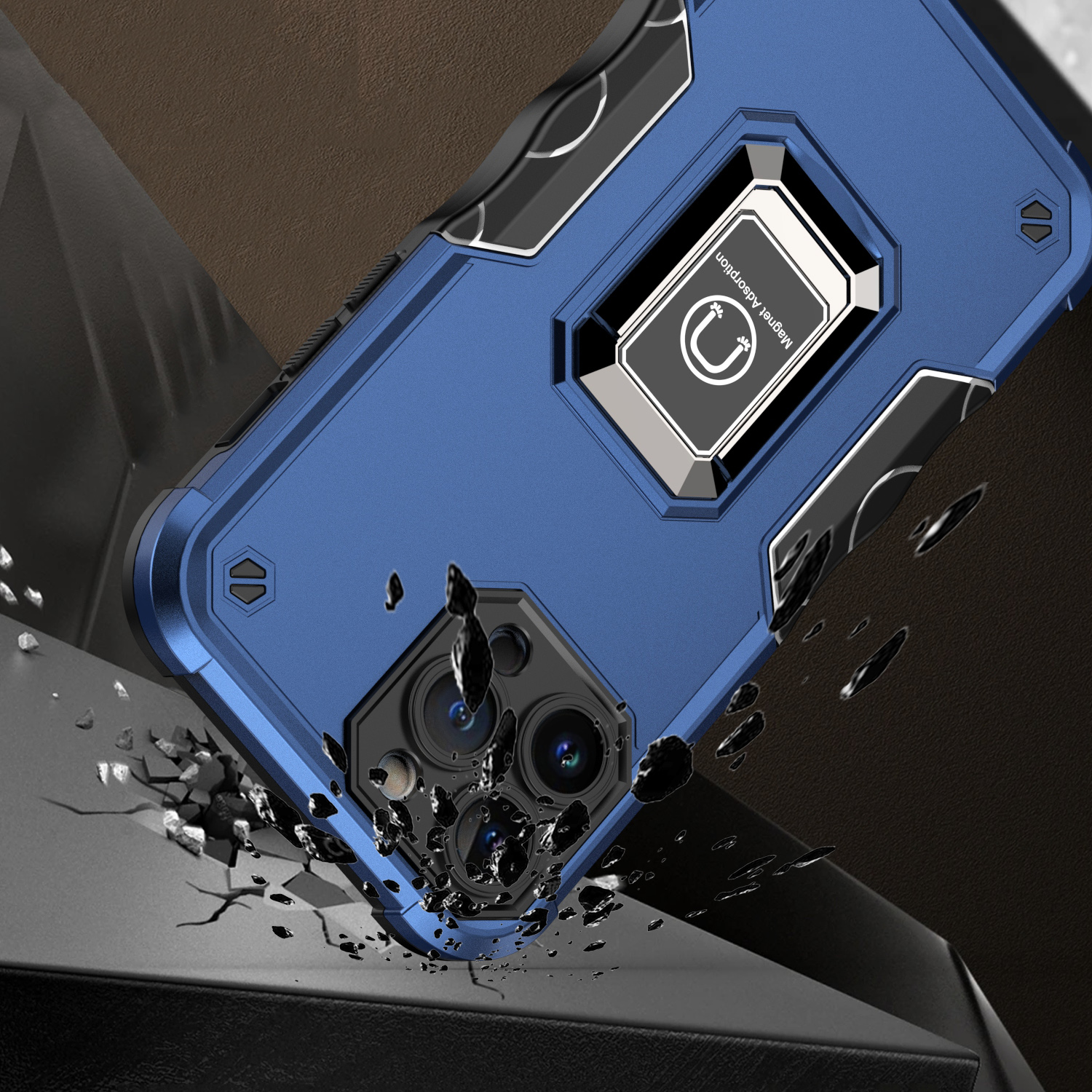 Funda híbrida con soporte de anillo magnético OPTIMUM para iPhone 15 Pro - - Imagen 11 de 17