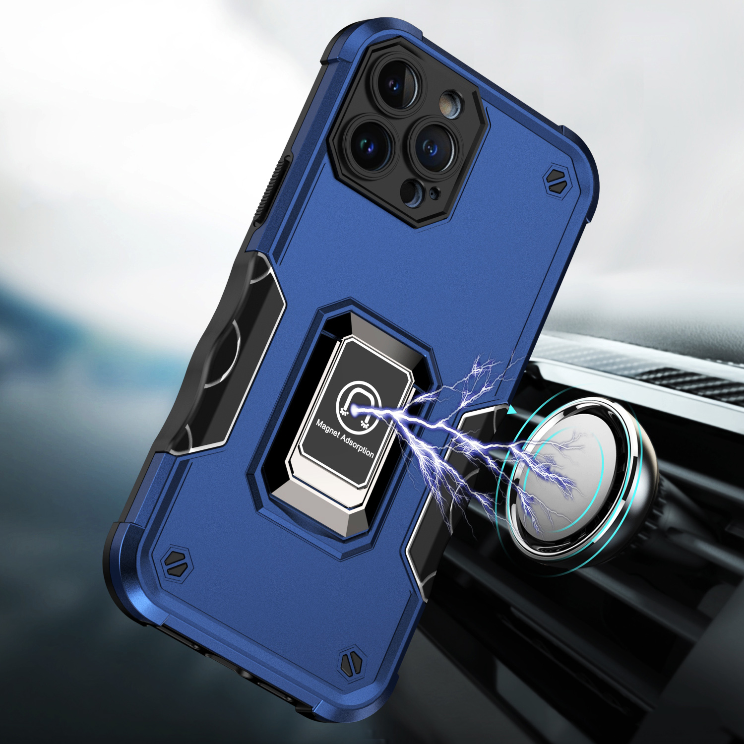 Funda híbrida con soporte de anillo magnético OPTIMUM para iPhone 15 Pro - - Imagen 12 de 17