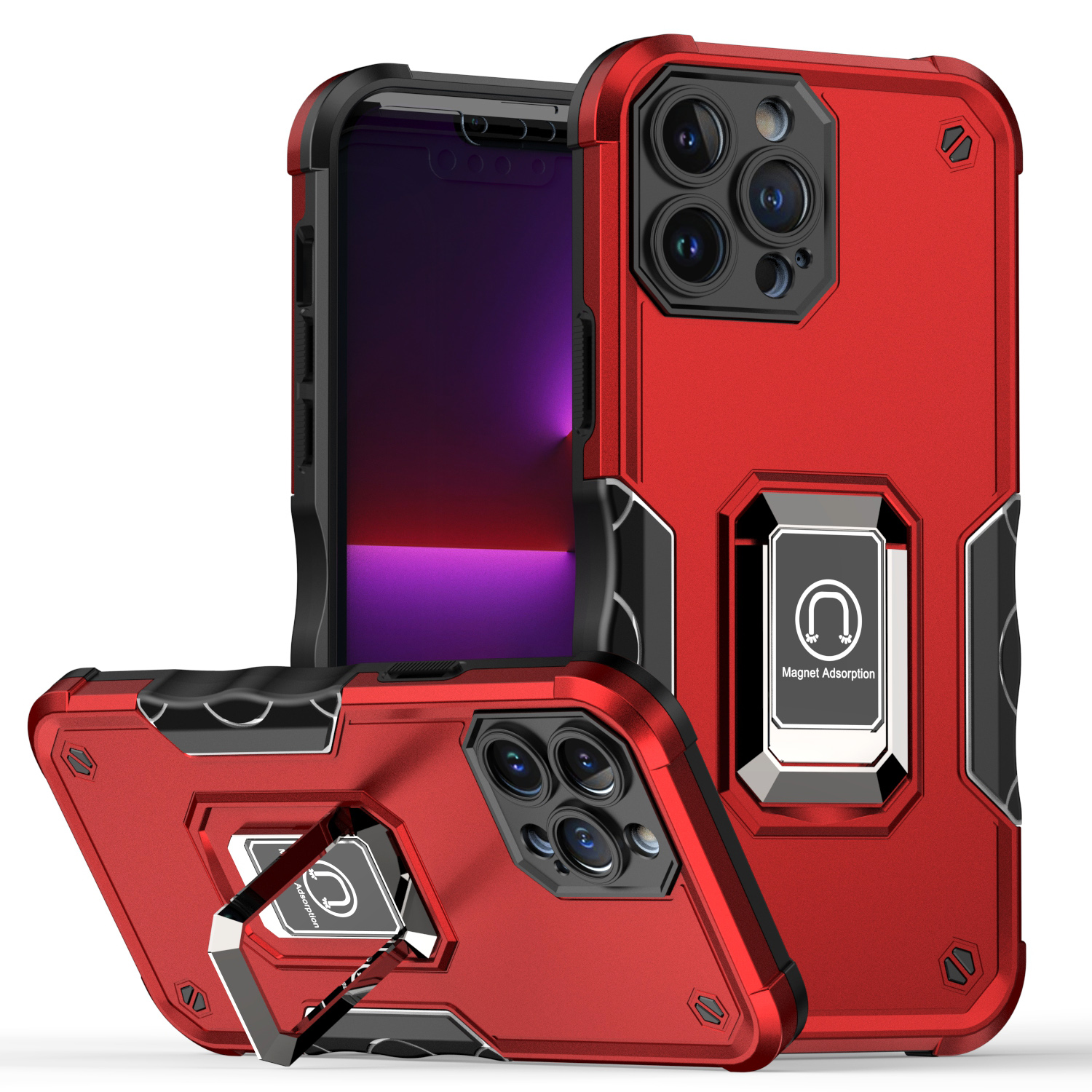 Funda híbrida con soporte de anillo magnético OPTIMUM para iPhone 15 Pro - - Imagen 6 de 17
