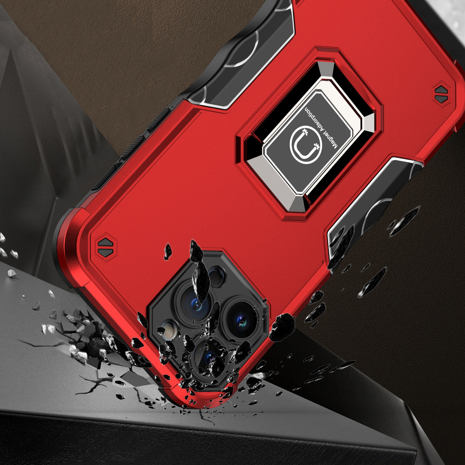 Funda híbrida con soporte de anillo magnético OPTIMUM para iPhone 15 Pro - - Imagen 8 de 17