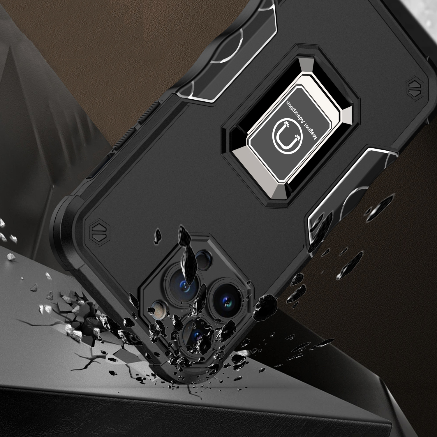 Funda híbrida con soporte de anillo magnético OPTIMUM para iPhone 15 Pro - - Imagen 3 de 17
