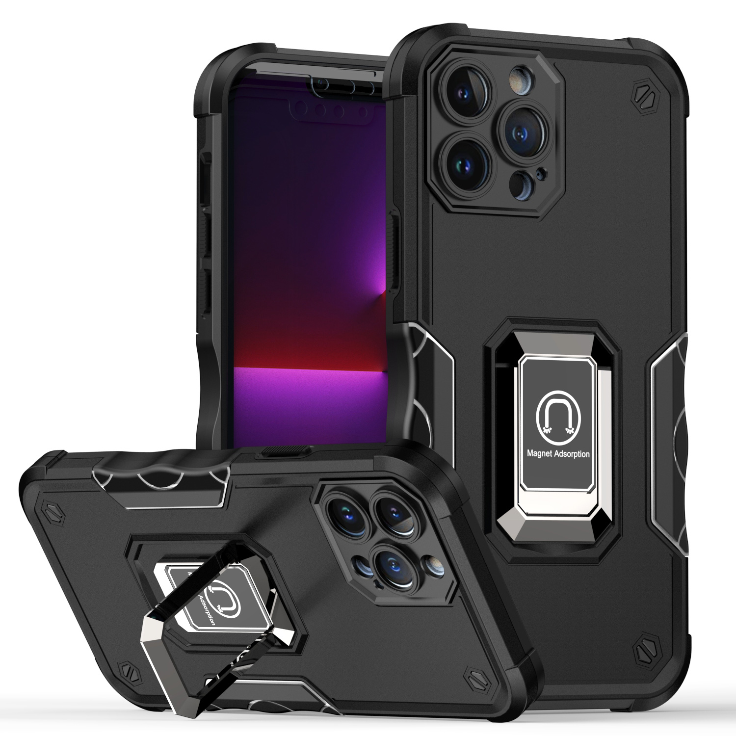 Funda híbrida con soporte de anillo magnético OPTIMUM para iPhone 15 Pro - - Imagen 4 de 17