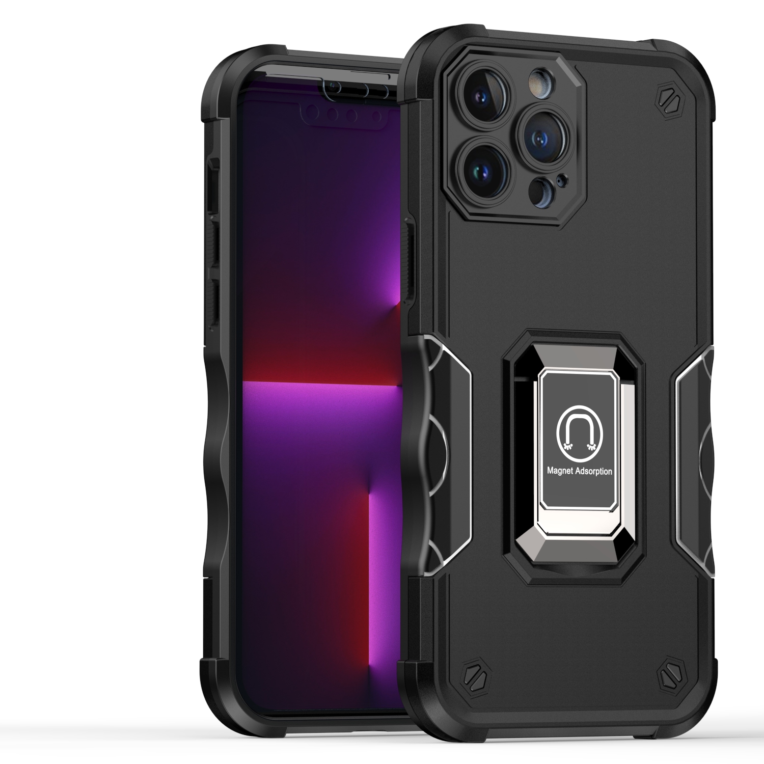 Funda híbrida con soporte de anillo magnético OPTIMUM para iPhone 15 Pro - - Imagen 5 de 17